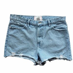 BDG Light Blue Distressed Jean Shorts
